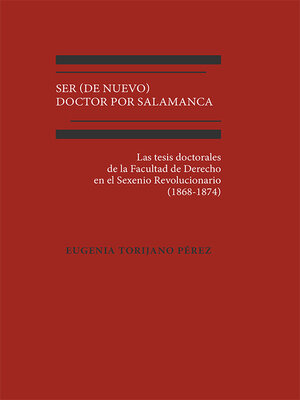 cover image of Ser (de nuevo) Doctor por Salamanca